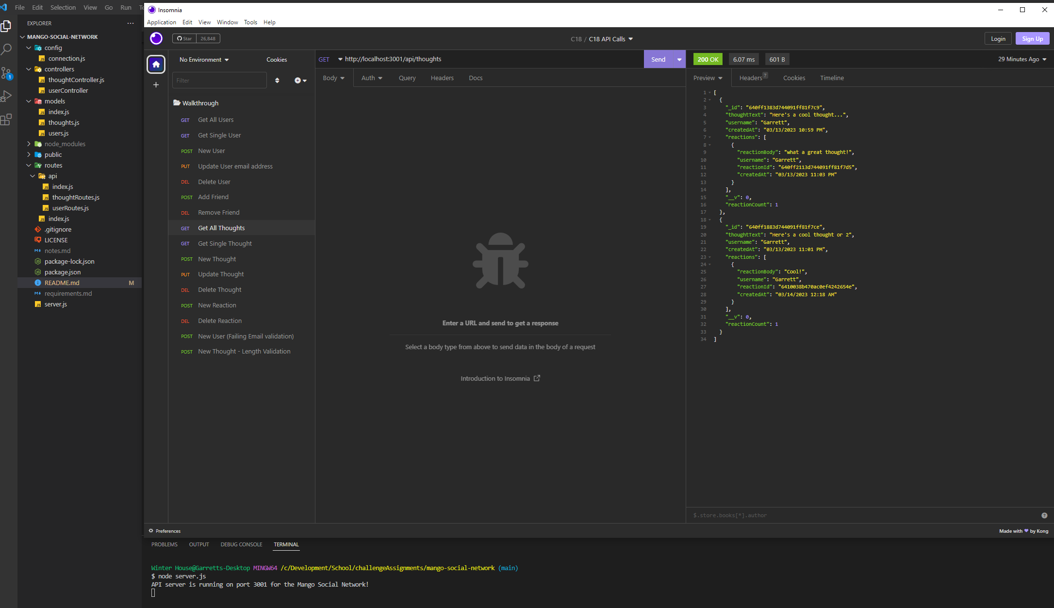 GitHub - garrettWinter/mango-social-network: API driven social network ...